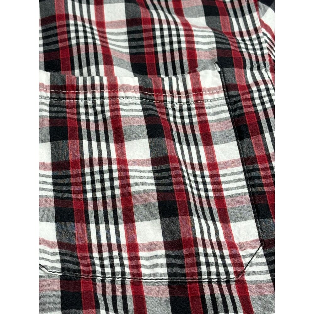 Columbia Plaid Shirt Long Sleeve Button-Down Mens XL 100% Cotton Red/Black